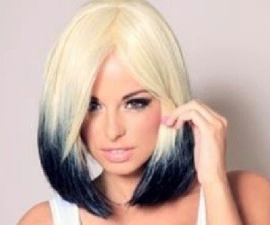 омбре фото на коротких темных волосах