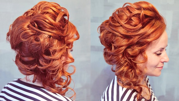 прически с начесом и кудрями