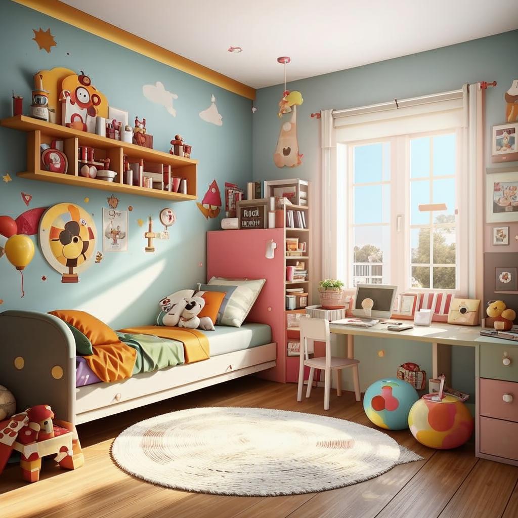 Оформление детской комнаты шторами