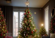 Как украсить большие искусственные елки?