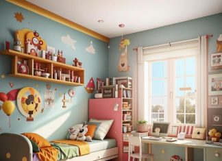 Оформление детской комнаты шторами