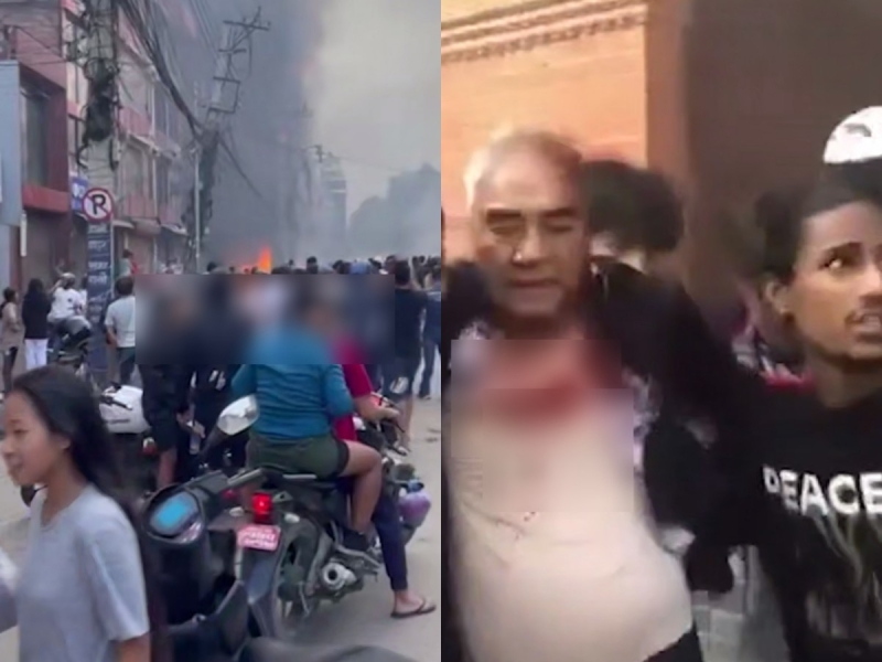 Погромы в Непале из-за запрета соцсетей: толпа сожгла заживо жену экс-премьера и избивает министров прямо на улице